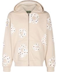 DENIM TEARS - Rhinestone Cotton Wreath Zip Hoodie "Oatmeal" Dt027" - Lyst