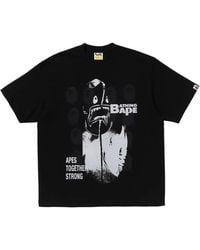 A Bathing Ape - Spray Print Multi Logo Relaxed Fit T-Shirt 001Tel801343Mblk" - Lyst