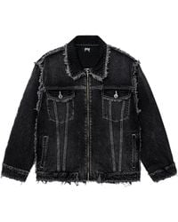 REVENGE - Frayed Skull Patch Denim Jacket Rev0040" - Lyst