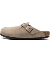 Birkenstock - Boston Soft Footbed "Suede Taupe" 560771" - Lyst