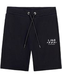 LAB C.O. OFF WHITE - Diag Open Hem Fleece Short Labf26B053-Blk" - Lyst
