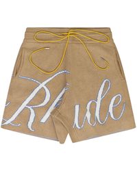 Rhude - Script Logo Knit Shorts "Ivory" Rhss23Sh47822315 Ivt" - Lyst