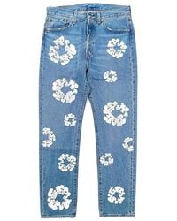 DENIM TEARS - Levi's 501 Cotton Wreath Logo Jeans "Light Wash Dt303" - Lyst