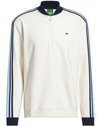 adidas - Originals 3-Stripes 1/4 Zip Sweatshirt "Chalk Night" Kb8629" - Lyst