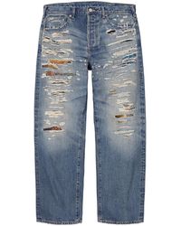 Supreme - Mm6 Maison Margiela Distressed Loose Fit Selvedge Jean "Ss26 - Lyst
