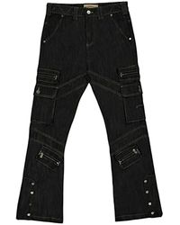 GODSPEED NEW YORK - Rockstar Flare Cargo Raw Denim Pants Gs848" - Lyst