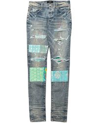 Amiri - Quilted Art Patch Jeans "Clay" Mds066 408" - Lyst