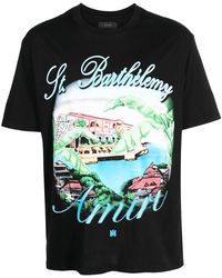 Amiri - Eden Rock Airbrush T-Shirt Pf23Mjg042 001" - Lyst