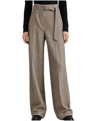 Brunello Cucinelli - Wool Blend Wide-Leg Trousers Brun2887" - Lyst