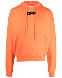Off-White c/o Virgil Abloh - Logo-Print Drawstring Cotton Hoodie Ombb037F21Fle0022010" - Lyst