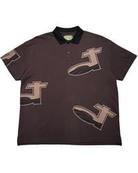 DENIM TEARS - Dt Pique Logo Short Sleeve Polo Shirt Tan" Dt602" - Lyst