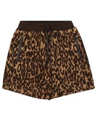 Amiri - Printed Leopard Fleece Shorts "brown" Shoes - Lyst