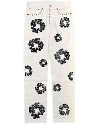DENIM TEARS - Levi's 501 Rhinestone Cotton Wreath Logo Jeans Dt377" - Lyst