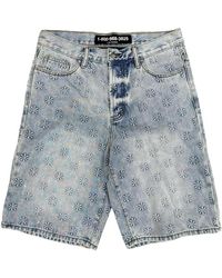 LOSTSHDWS - Embossed Jean Shorts 10049734" - Lyst