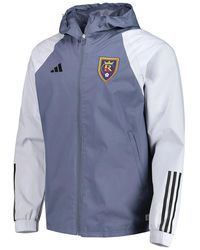 adidas - Real Salt Lake All-Weather Raglan Full-Zip Jacket "Charcoal" Il3028" - Lyst