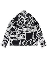 Rhude - Strada Silk Ls Button-Down Shirt Rhss24Sr08174119 Blw" - Lyst