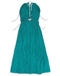 Lanvin - Long Pleated Dress "Aquamarine" Rw Dr0055 4778 E22 27" - Lyst