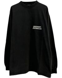 Balenciaga - Long-Sleeve Crew Neck Oversized T-Shirt "Faded Washed" 850404 Ttvl6 1041" - Lyst