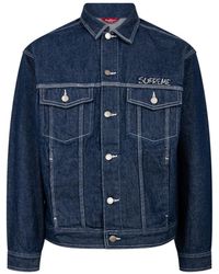 Supreme - Smurfs Denim Trucker Jacket "Fw20" Su12361" - Lyst