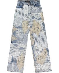 Who Decides War - Grid Lace Straight-Fit Jeans 11200700008Aw23" - Lyst
