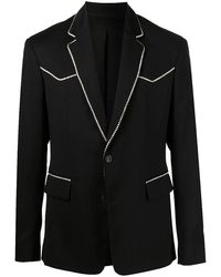 Amiri - Crystal Trim Single Breast Jacket Mjf017 001" - Lyst