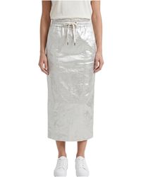 Brunello Cucinelli - Linen Blend Straight Skirt Brun1435" - Lyst