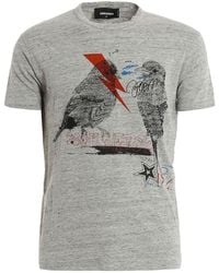 DSquared² - Sketched T-Shirt "Distressed Birds" S74Gd0185-S22742-858" - Lyst