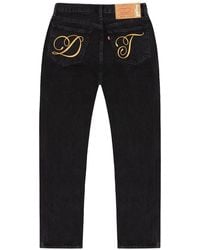 DENIM TEARS - Dt Metallic Script 501 Jeans Dt391" - Lyst