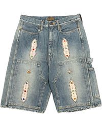 Kapital - Double Knee Studded Jean Shorts Multi" Kap061" - Lyst