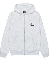 Stussy - Basic Zip Hoodie "Ash Heather" 1974567 Ash" - Lyst