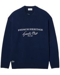 Lacoste - Wool Blend Creneck Tennis Heritage Sweater Ah6931-51-166" - Lyst
