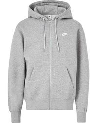 Nike - Club Full-Zip Fleece Hoodie "Dark Heather /Light Smoke Fn3861 063" - Lyst