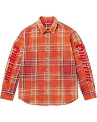 Supreme - Old English Plaid Flannel Shirt "Ss25 - Lyst