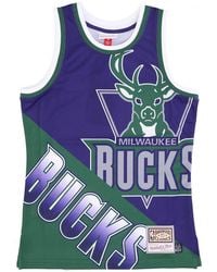 Mitchell & Ness - Nba Big Face Fashion Tank 5.0 "Milwaukee Bucks" Tmtk4350 Mbuyyppppurp" - Lyst