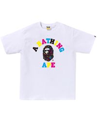 A Bathing Ape - Neon Camo College Logo Short Sleeve T-Shirt Multi" Bncclsstswm" - Lyst