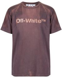 Off-White c/o Virgil Abloh - Laundry Logo Short Sleeve T-Shirt "Aubergine" Omaa027F22Jer0203535" - Lyst
