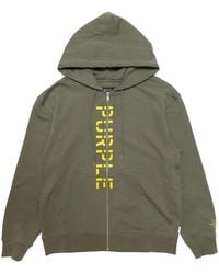 Purple Brand - French Terry Stencil Logo Zip Hoodie "Military" P411 Fmsz222" - Lyst