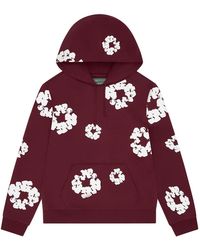 DENIM TEARS - Cotton Wreath Hoodie "Burgundy" Dt250" - Lyst
