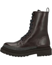 Brunello Cucinelli - Leather Boots "Dark" Brun3026" - Lyst