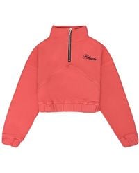Rhude - Cropped Quarter-Zip Sweatshirt "Flamingo" Rhdmtps0008 Flmpnk" - Lyst