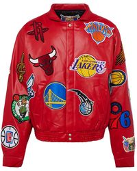 Jeff Hamilton - Nba Collage Vegan Leather Jacket "Collage" Nba-201- - Lyst