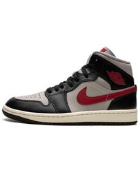 Nike - Air 1 Mid "black / Gym Red / College Grey" Shoes - Lyst
