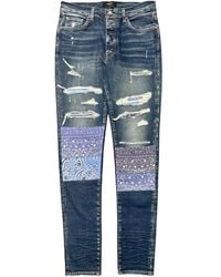 Amiri - Vintage Bandana Art Patch Jeans "Deep Classic" Ps22Mds140 403" - Lyst