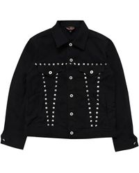 COMME DES GARÇON BLACK - Trucker Jacket With Studs 1Pj002052 Blk" - Lyst