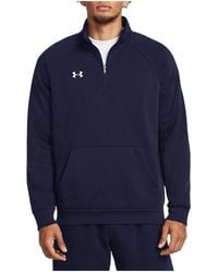 Under Armour - Rival Fleece Quarter-Zip Sweatshirt "Midnight 1386016 410" - Lyst