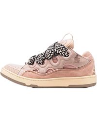 Lanvin - Leather Curb Sneaker "Pale" Fm Skrk11 Dra2 A2051" - Lyst