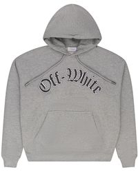 Off-White c/o Virgil Abloh - Goth Logo Hoodie "Heather" 44Owos26K072 030" - Lyst
