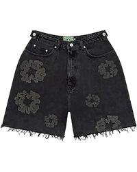 DENIM TEARS - Mono Cotton Wreath Denim Shorts Dt389" - Lyst