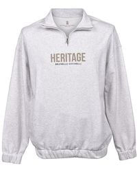 Brunello Cucinelli - Quarter Zip Sweatshirt "Pearl" Brun281" - Lyst