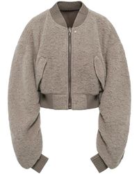 Rick Owens - Tower Secchia Cropped Flight Jacket "Dark Pearl" Rp02F5702 Wpa 48" - Lyst